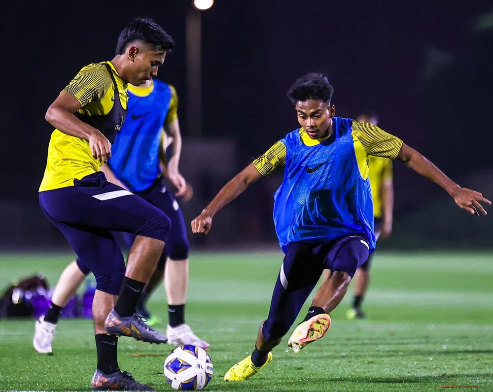 U23 Malaysia đã bước vào qua giai đoạn tập huấn ở Qatar. ẢNH: FAM 