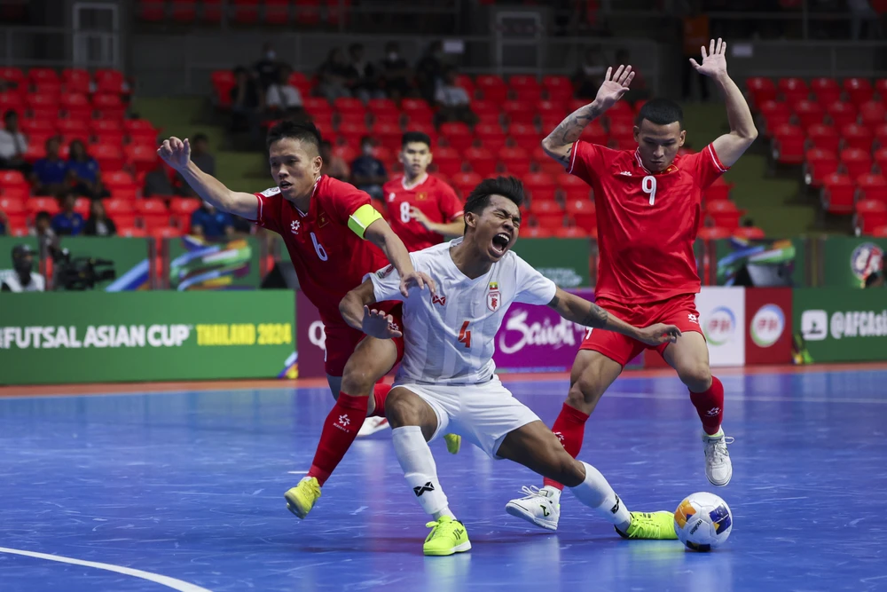 Đội tuyển futsal Việt Nam đối diện áp lực phải giành chiến thắng trước Trung Quốc. ẢNH: AFC 