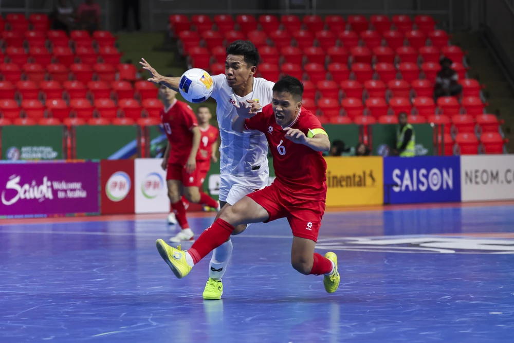 Đội tuyển futsal Việt Nam chia điểm đáng tiếc trước Myanmar. ẢNH: AFC 