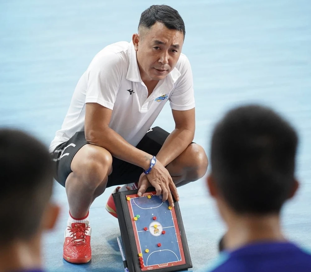 Ông Nguyễn Bảo Trung có năm thứ hai liên tiếp dẫn U20 Thái Sơn Nam TPHCM dự Giải U20 Futsal VĐQG. ẢNH: ANH TRẦN 