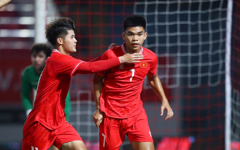 U20 Việt Nam giành chiến thắng thứ 2 tại vòng loại Giải U20 châu Á 2025. ẢNH: MINH HOÀNG 