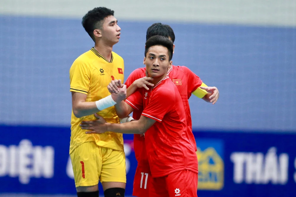 Đội tuyển futsal U19 Việt Nam giành chiến thắng trước U19 Nga tại trận giao hữu lượt đi. ẢNH: ANH TRẦN 