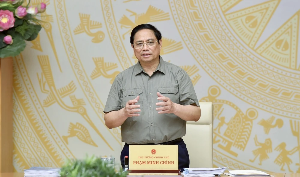 Thủ tướng Phạm Minh Chính phát biểu tại phiên họp lần thứ 3 Hội đồng Thi đua- Khen thưởng Trung ương. Ảnh: VIẾT CHUNG