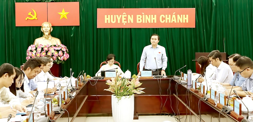 Trưởng Ban VH-XH HĐND TPHCM Cao Thanh Bình chủ trì buổi làm việc với UBND huyện Bình Chánh