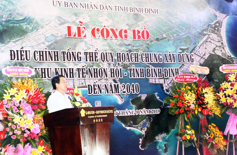 Chủ tịch UBND tỉnh Bình Định phát biểu tại lễ công bố