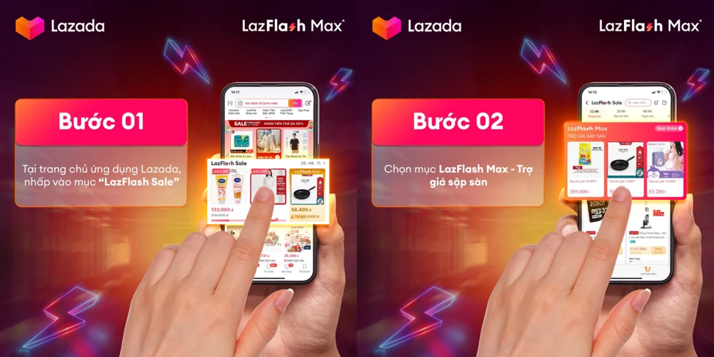 Người tiêu dùng có thể tìm thấy các sản phẩm LazFlash Max ngay trong trang LazFlash Sale trên trang chủ của ứng dụng Lazada