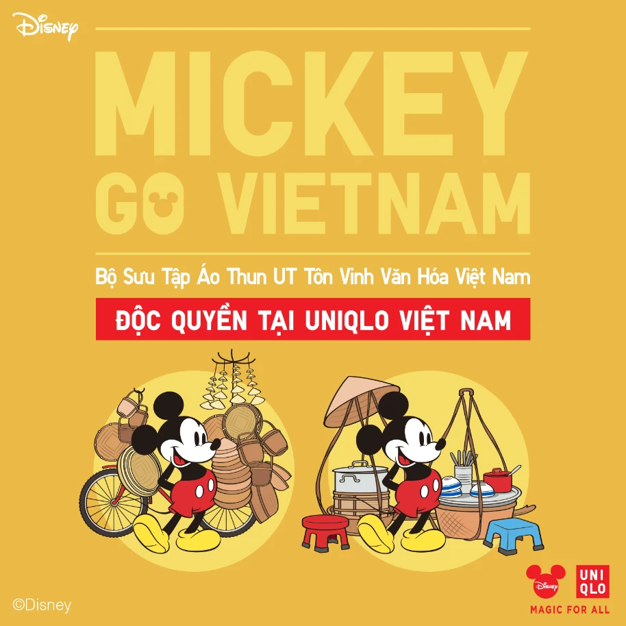 Uniqlo ra mắt bộ sưu tập độc quyền UT Mickey Go Vietnam từ 25-7