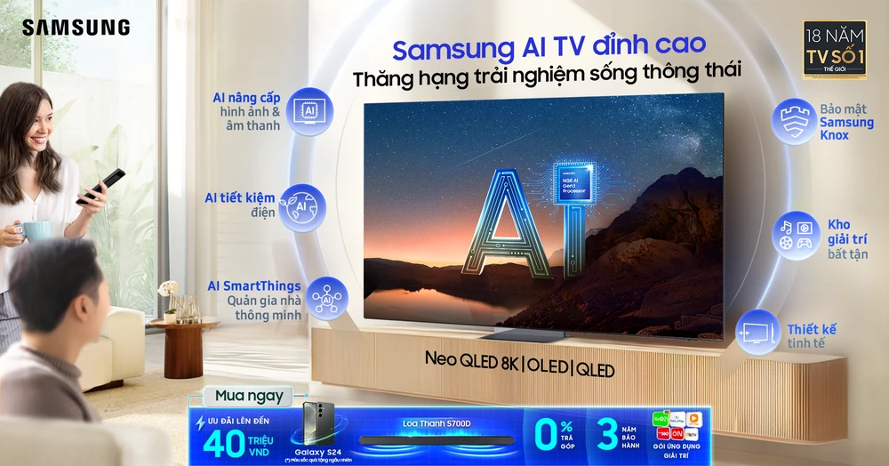 Samsung AI TV thăng hạng trải nghiệm sống thông thái cho người dùng 