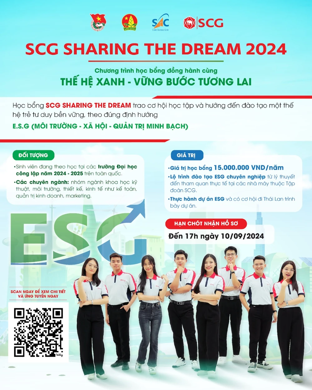 Học bổng SCG Sharing the Dream 2024 tiếp tục trao quyền cho thế hệ xanh - vững bước tương lai