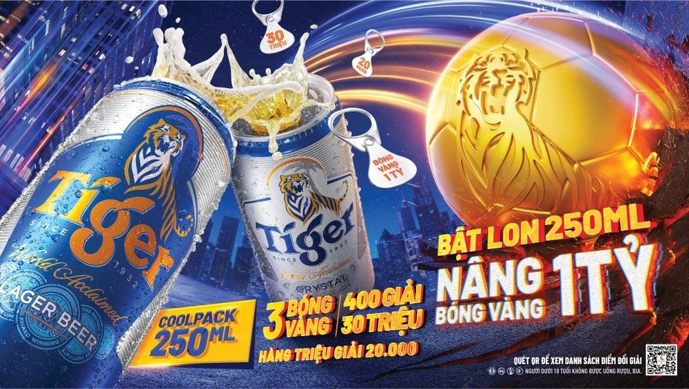 Tiger Beer tung ra chương trình “Bật lon Tiger, nâng bóng vàng 1 tỷ”