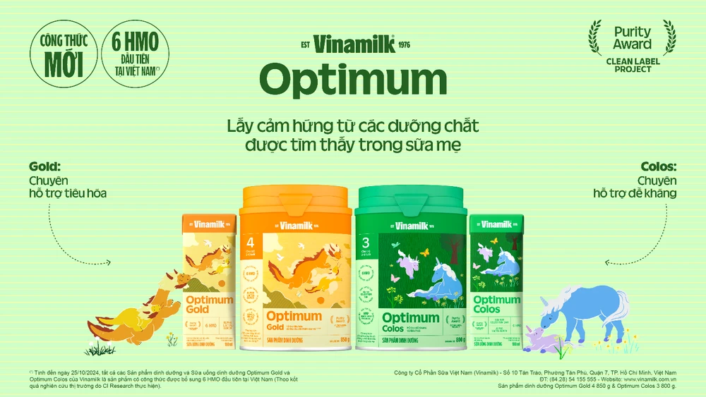 Vinamilk giới thiệu thương hiệu sữa Optimum với công thức chứa 6 HMO (Human Milk Oligosaccharides) 