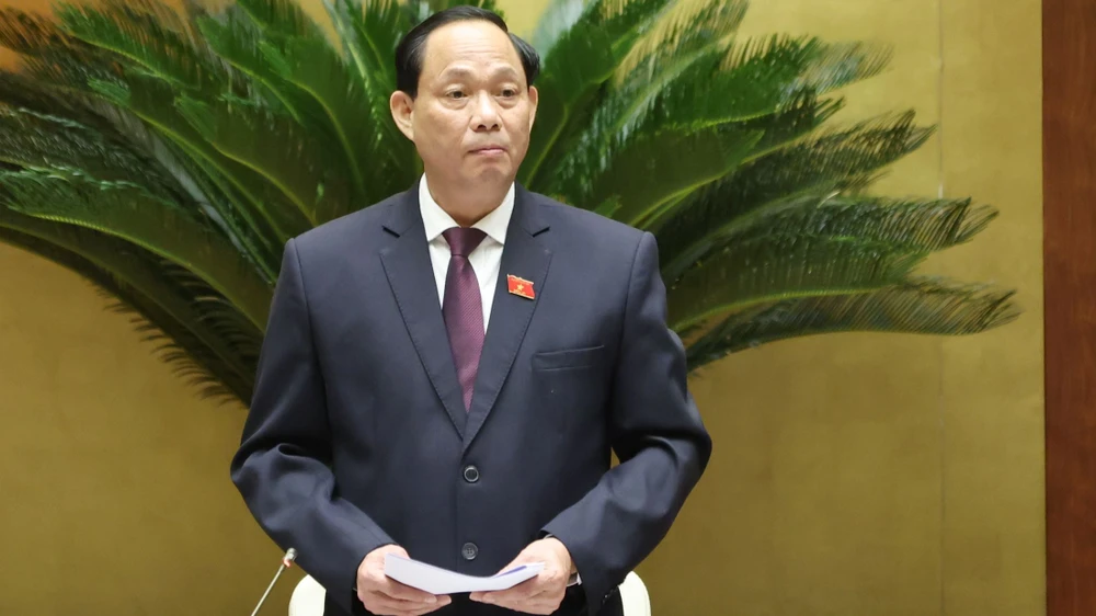 Phó Chủ tịch Quốc hội Trần Quang Phương phát biểu khai mạc hội nghị. Ảnh: QUANG PHÚC