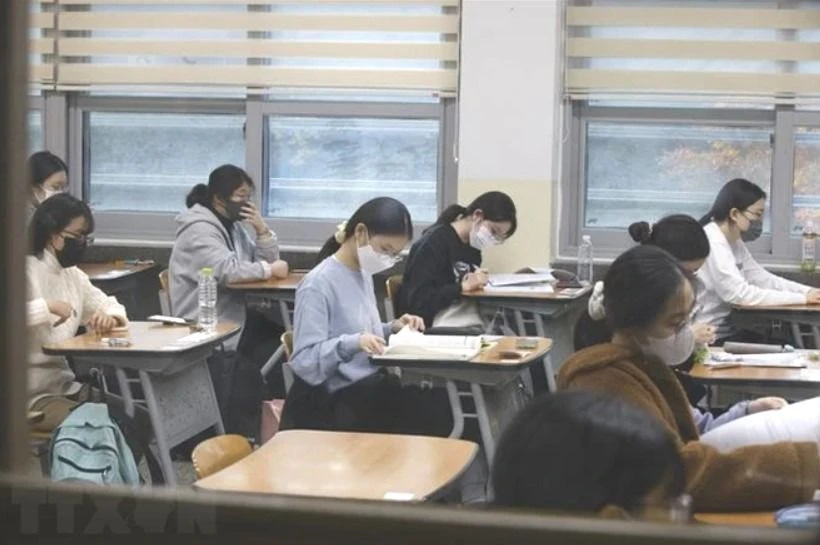 Một lớp học ở Hàn Quốc. Ảnh: TTXVN