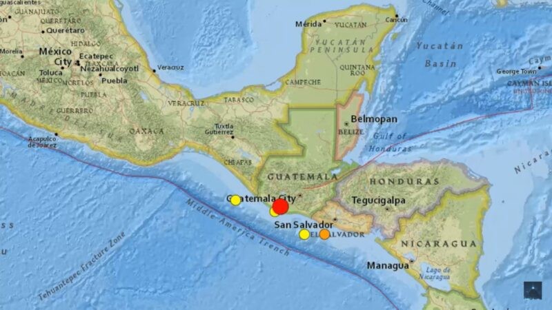 危地馬拉發生規模6.2地震。（圖源：互聯網）