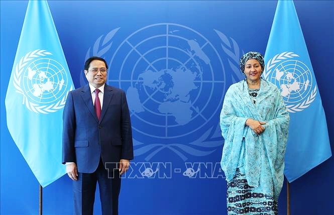 政府總理范明政會見聯合國副秘書長阿米娜‧穆罕默德。