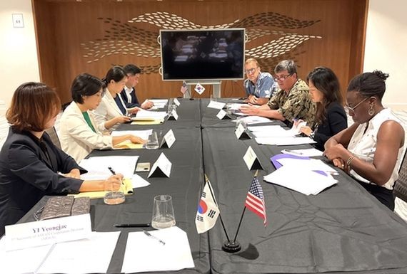 當地時間12日在美國檀香山與美國國務院舉行韓美東南亞政策對話第二次會議，討論兩國深化印太地區戰略合作的方案。（圖：韓聯社）
