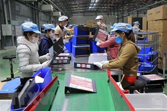 北寧省安豐工業區越南Deli公司的勞工在生產。
