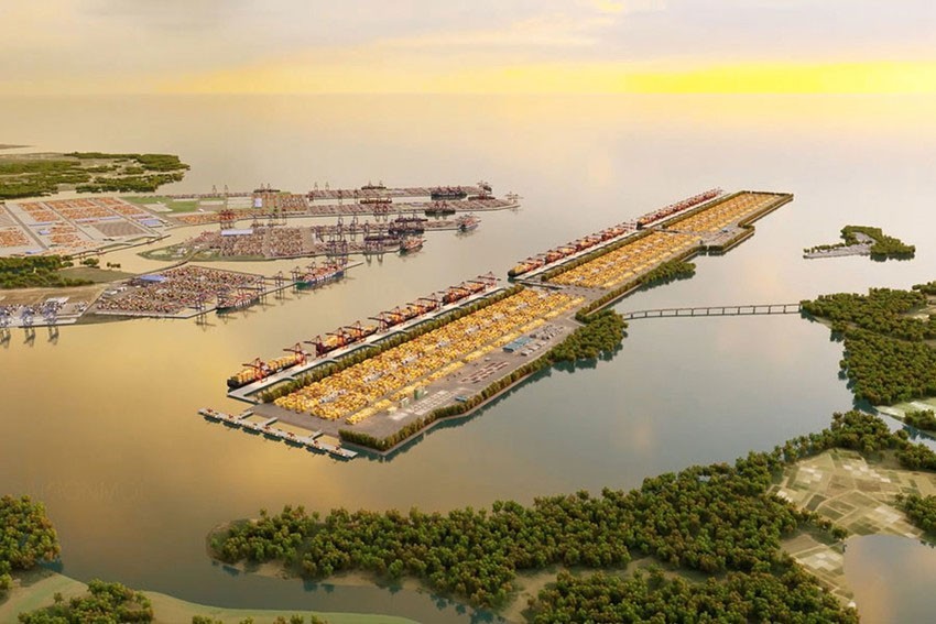 咨询单位－港口设计与海洋技术咨询股份公司提供的芹耶国际中转港配景图。