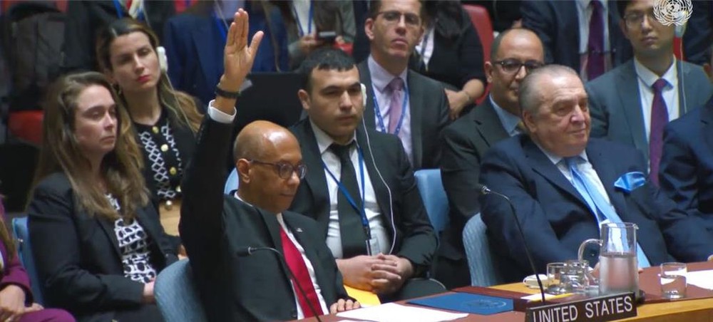 美国常驻联合国代表伍德在安理会投票反对。 （联合国新闻网）