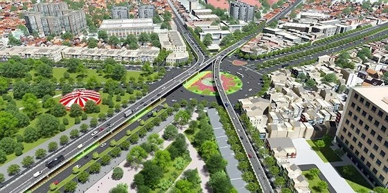  Mô hình cầu vượt nút giao thông Nguyễn Kiệm - Nguyễn Thái Sơn
