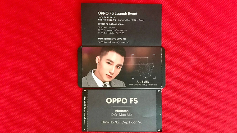 Thiệp mời ra mắt Oppo F5 đã được phát đi