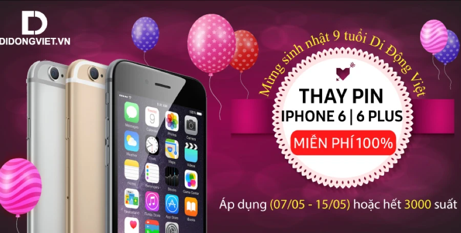 Di Động Việt đang thay pin miễn phí cho iPhone 6/6S