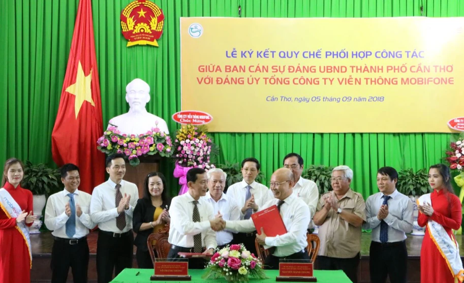 Lễ ký kết Quy chế phối hợp công tác Ban cán sự đảng UBND TP Cần Thơ với Đảng ủy Tổng Công ty Viễn thông MobiFone