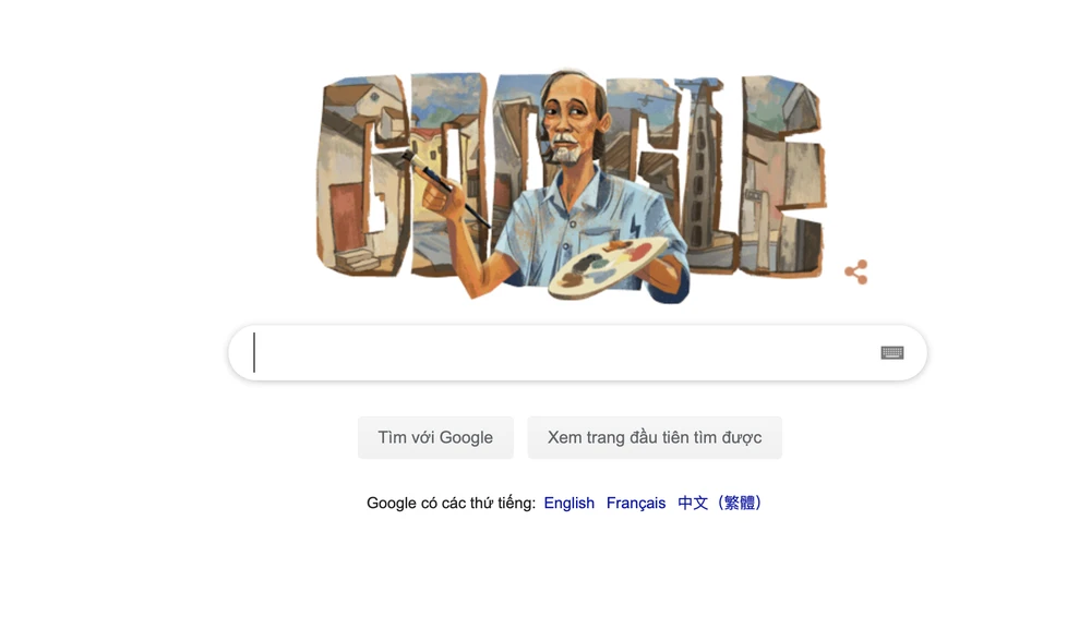 Trang chủ Google kỷ niệm ngày sinh hoạ sĩ Bùi Xuân Phái