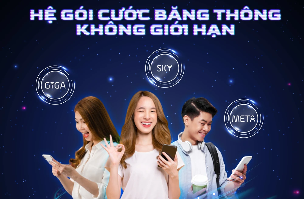 Gói cước Sky và Meta cung cấp băng thông không giới hạn với tốc độ tải thực tế tối đa được xác định theo năng lực thiết bị đầu cuối