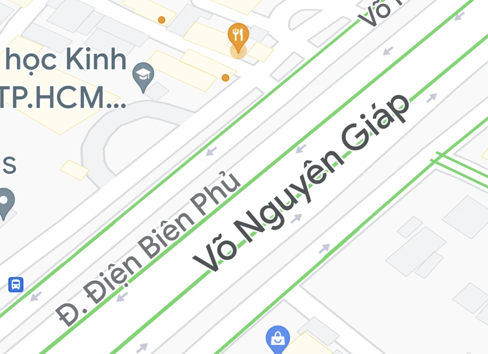 Google Maps tự đổi tên đường Điện Biên Phủ tại TPHCM thành đường Võ Nguyên Giáp