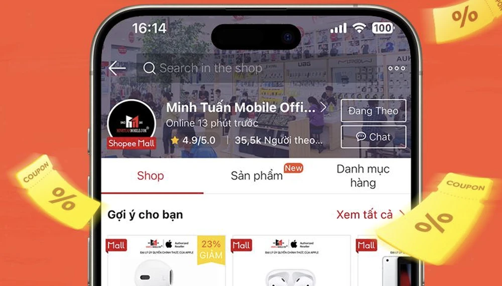 Minh Tuấn Mobile nhận chứng nhận Shopee Mall