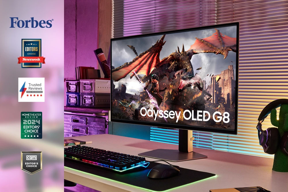 Samsung Odyssey OLED G8 với nhiều giải thưởng danh giá