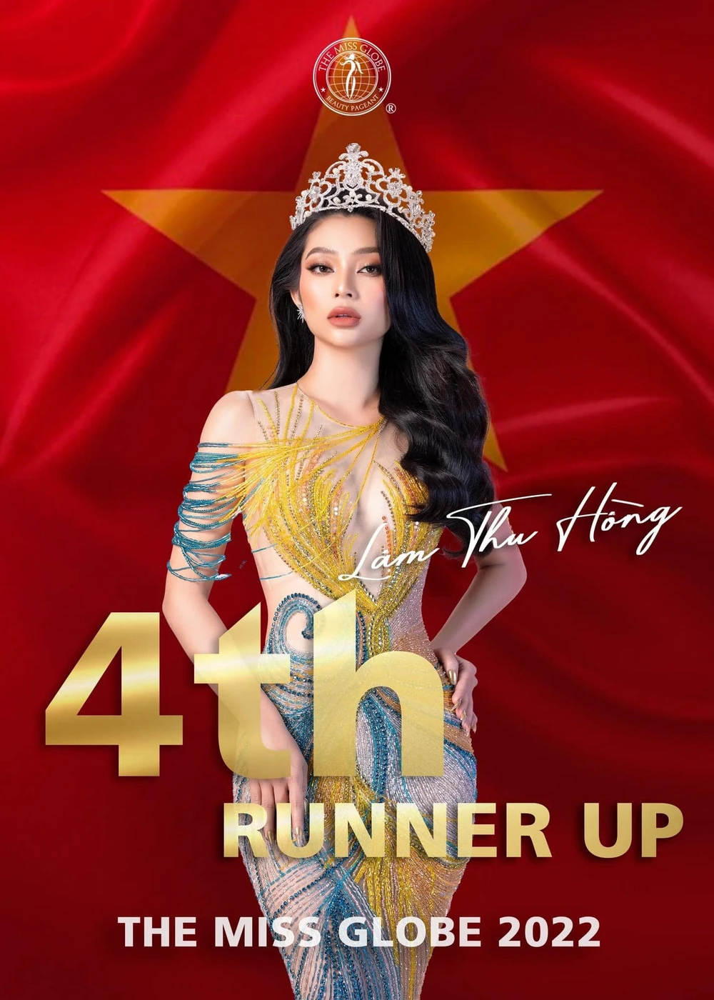 Lâm Thu Hồng giành vị trí Á hậu 4 của The Miss Globe 2022