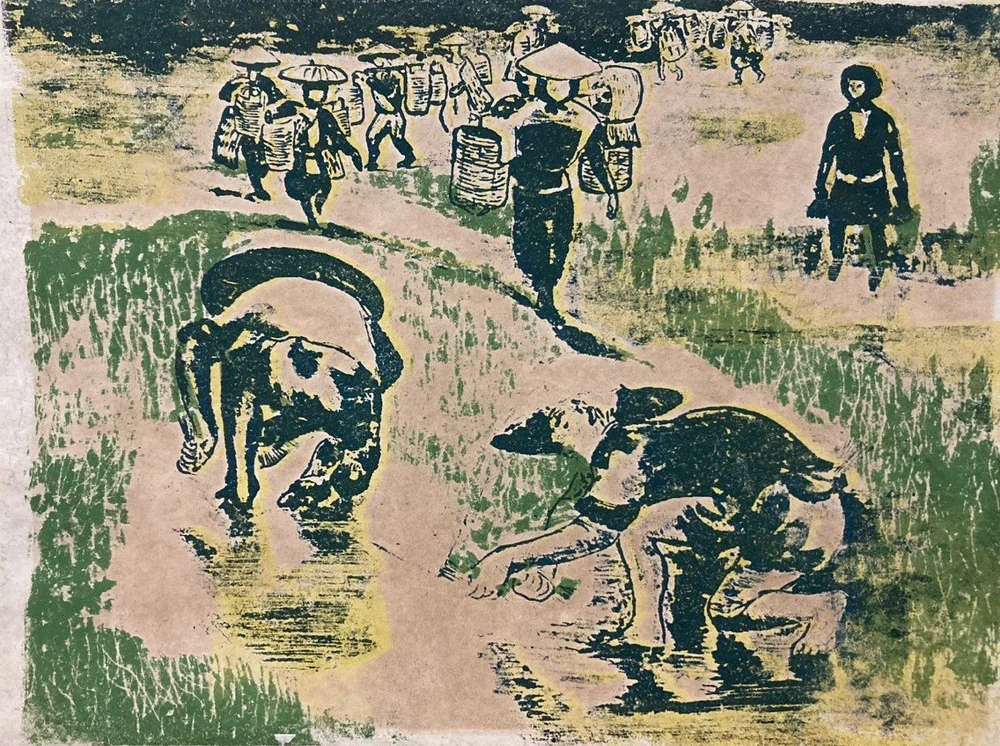  Tác phẩm "Đi cấy" năm 1949 của Nguyễn Văn Tỵ
