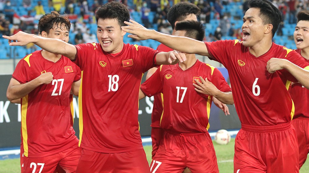 越南U23球隊慶祝進球（圖源：互聯網）