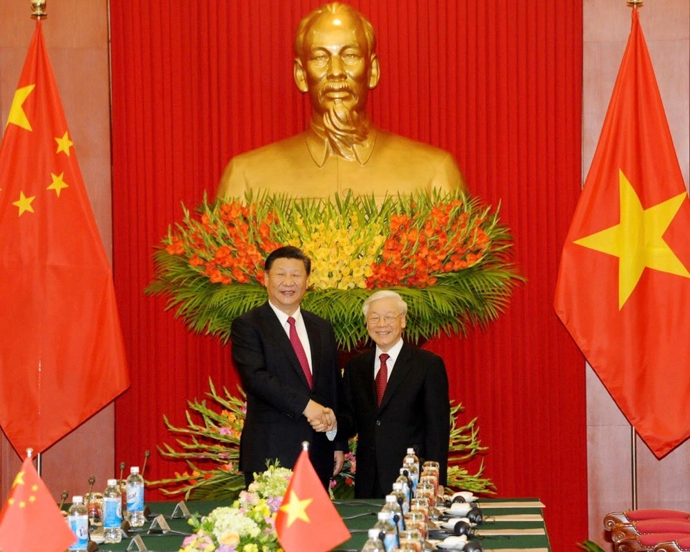 黨中央總書記阮富仲與中國共產黨中央總書記、中華人民共和國主席習近平。