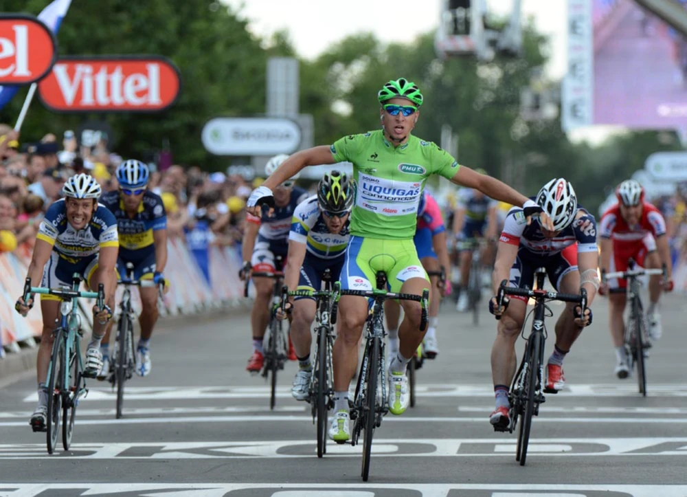 Peter Sagan đoạt áo xanh Tour de France đầu tiên năm 2012