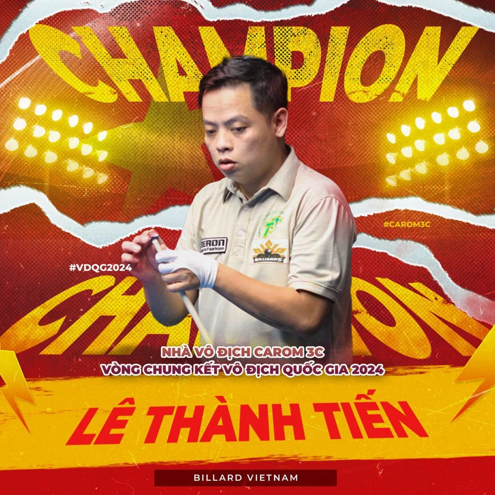 Cơ thủ 9X Lê Thành Tiến trở thành tân vô địch quốc gia
