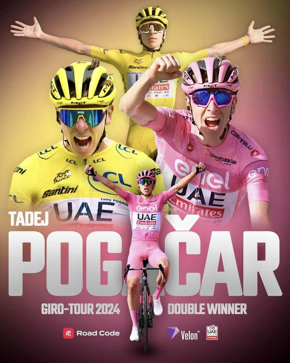 Pogacar đăng quang Tour de France lẫn Giro d’Italia 