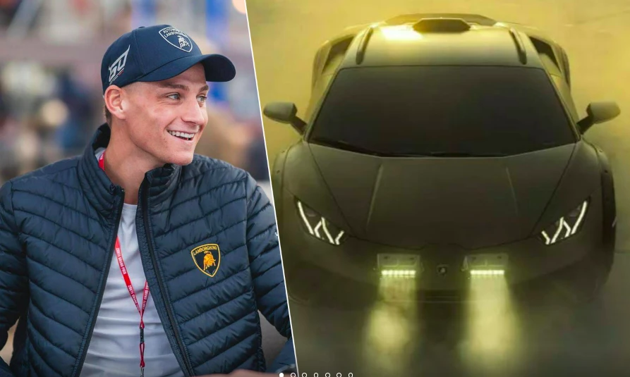 Mathieu van der Poel tự lái siêu xe Lamborghini sang Pháp dự Olympic