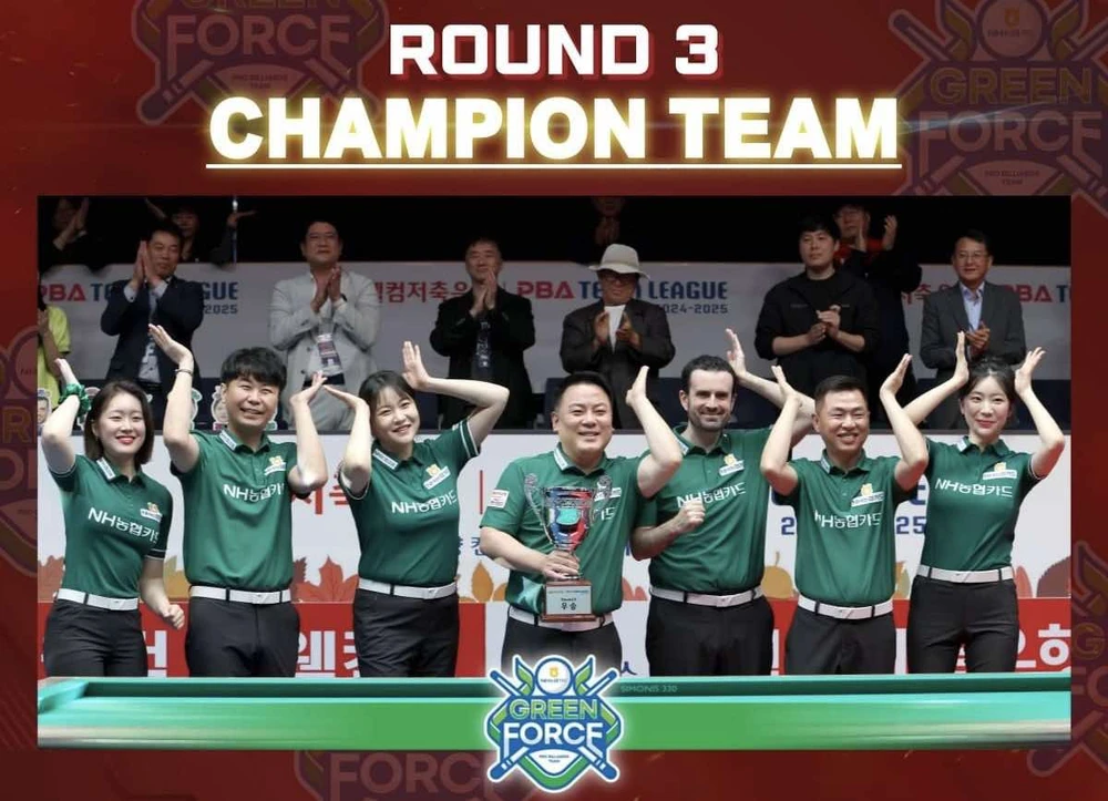 Mã Minh Cẩm cùng Green Force vô địch Round 3. Ảnh: PBA