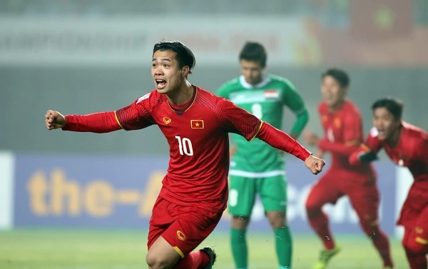 Công Phượng "thông nòng" với bàn thắng trong trận Tứ kết là tín hiệu khả quan cho hàng công U23 Việt Nam. Ảnh: ANH KHOA
