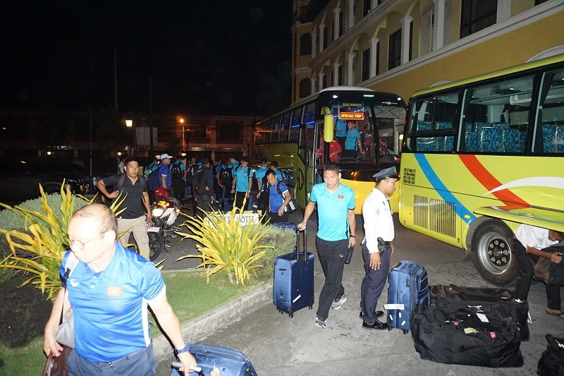 Đội tuyển Việt Nam đã đến Bacolod vào tối 28-11. Ảnh: ANH TRẦN