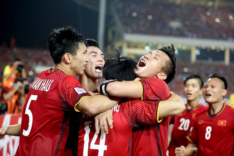 Đội tuyển Việt Nam có độ tuổi thấp nhất tại Asian Cup 2019. Ảnh: MINH HOÀNG