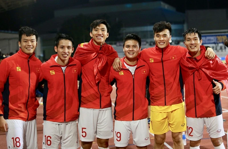 Các cầu thủ Hà Nội FC có mùa bóng đầy thành công trong năm 2019. Ảnh: HNFC