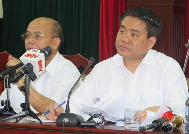 Chairman of the Hanoi People’s Committee Nguyen Duc Chung at the dialogue (Source: VNA)