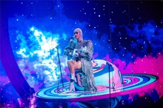 American pop singer Katy Perry in a design by Nguyen Cong Tri