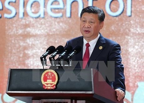 China’s President Xi Jinping speaks at APEC CEO Summit in the central city of Da Nang on November 10. (Source: VNA)