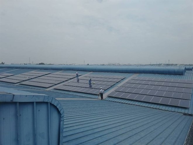 The first rooftop solar power system at the New Port-Song Than Inland Clearance Deport in Binh Duong province. (Photo: SolarBK)