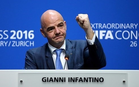 Gianni Infantino, president of the world football governing body FIFA will visit Vietnam on February 8 (Photo: AFP)